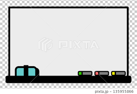 学校や塾の勉強でチョークで記入する黒板の素材イラスト 135955866