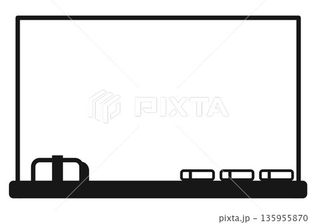 学校や塾の勉強でチョークで記入する黒板の素材イラスト 135955870