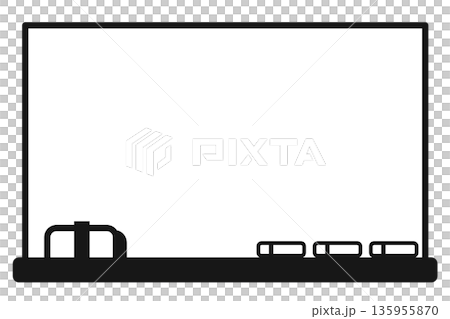 学校や塾の勉強でチョークで記入する黒板の素材イラスト 135955870