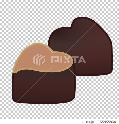 Illustration of a block of heart-shaped chocolate Illustration of a block of heart-shaped chocolate 135955930