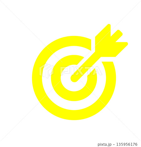 目標の達成を示すシンプルなシンボル(黄色) 135956176