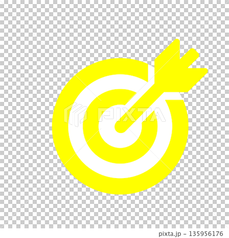 目標の達成を示すシンプルなシンボル(黄色) 135956176