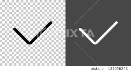 シンプルなチェックマークアイコンイラストセット 白黒のイラスト素材 [135956248] - PIXTA