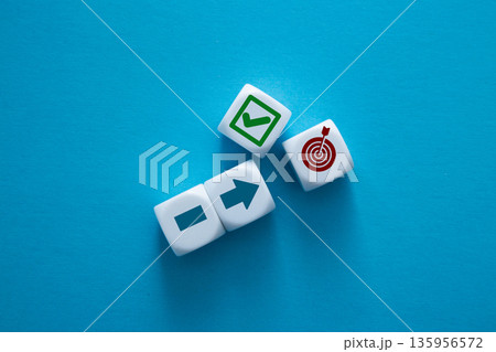 Business concept with solution pointing to target success Business concept with solution pointing to target success 135956572