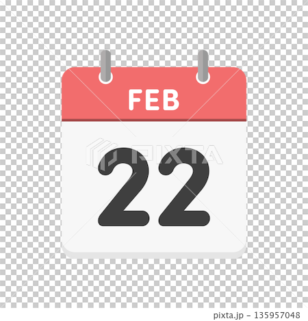 February 22nd, FEB 22 daily calendar icon - Simple red English calendar for 2/22 February 22nd, FEB 22 daily calendar icon - Simple red English calendar for 2/22 135957048