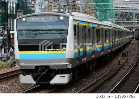 E233系0番台マリC3編成房総色 東京総合車両センター出場 E233系0番台マリC3編成房総色 東京総合車両センター出場 135957768