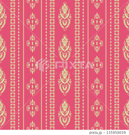 Bold Folk Stripe Ornament Floral Print Bold Folk Stripe Ornament Floral Print 135958039