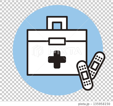 Bandages and first aid kit. Medical kit. Bandages and first aid kit. Medical kit. 135958150