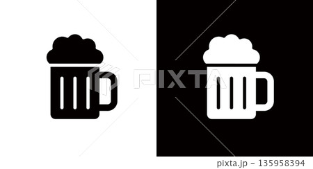 ビールやお酒のアイコン 135958394