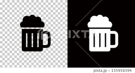 ビールやお酒のアイコン 135958394