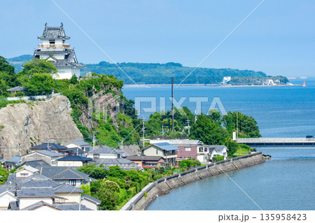 八坂川河口の杵築城と街並み 八坂川河口の杵築城と街並み 135958423