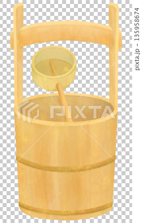 柄杓と手桶のイラスト 135958674