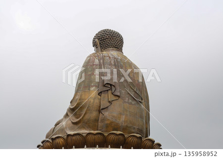 Lantau Island, Hong Kong - Jan 28 2026: The big Buddha at Po Lin Monastery in Lantau island 135958952