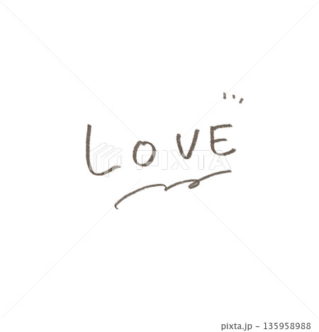 手書きのloveの文字イラスト 優しい鉛筆タッチ 手書きのloveの文字イラスト 優しい鉛筆タッチ 135958988