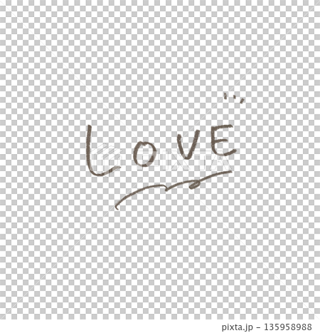 手書きのloveの文字イラスト 優しい鉛筆タッチ 手書きのloveの文字イラスト 優しい鉛筆タッチ 135958988