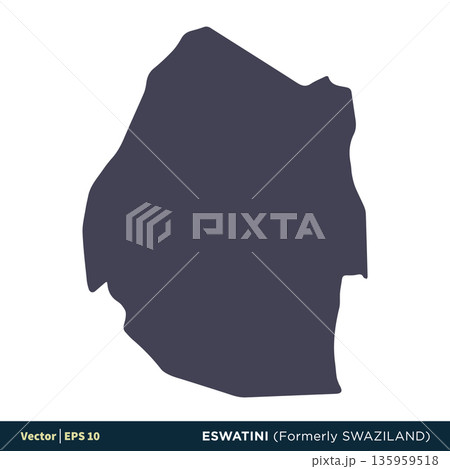 Eswatini formerly Swaziland - Africa Countries Map Icon Vector Logo Template Illustration Design. Vector EPS 10. 135959518
