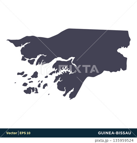 Guinea-Bissau - Africa Countries Map Icon Vector Logo Template Illustration Design. Vector EPS 10. 135959524