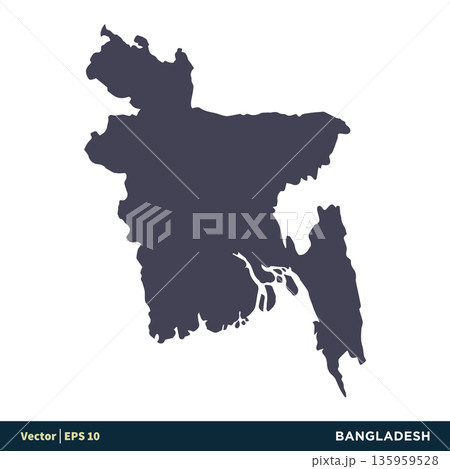 Bangladesh - Asia Countries Map Icon Vector Logo Template Illustration Design. Vector EPS 10. 135959528