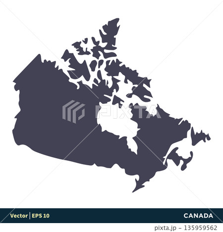 Canada - North America Countries Map Icon Vector Logo Template Illustration Design. Vector EPS 10. 135959562