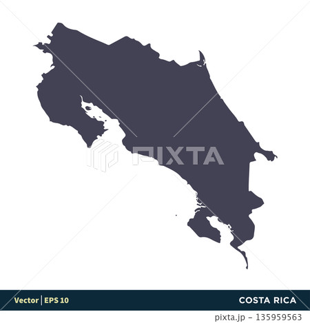 Costa Rica - North America Countries Map Icon Vector Logo Template Illustration Design. Vector EPS 10. 135959563