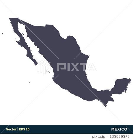 Mexico - North America Countries Map Icon Vector Logo Template Illustration Design. Vector EPS 10. 135959573