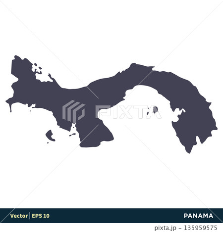 Panama - North America Countries Map Icon Vector Logo Template Illustration Design. Vector EPS 10. 135959575