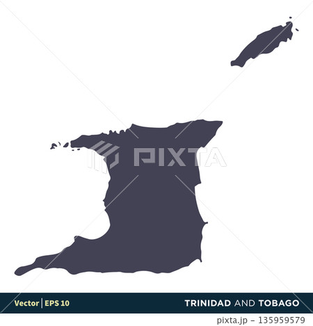 Trinidad and Tobago - North America Countries Map Icon Vector Logo Template Illustration Design. Vector EPS 10. 135959579