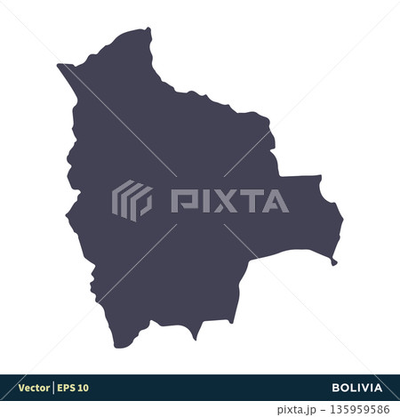 Bolivia - South America Countries Map Icon Vector Logo Template Illustration Design. Vector EPS 10. 135959586