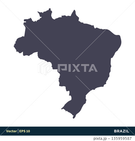 Brazil - South America Countries Map Icon Vector Logo Template Illustration Design. Vector EPS 10. 135959587