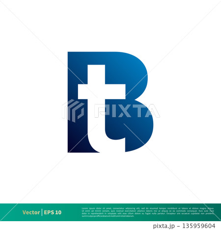 B T Letter Initial Icon Vector Logo Template...のイラスト素材 [135959604] - PIXTA