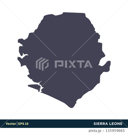 Sierra Leone - Africa Countries Map Icon Vector Logo Template Illustration Design. Vector EPS 10. 135959665