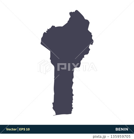 Benin - Africa Countries Map Icon Vector Logo Template Illustration Design. Vector EPS 10. 135959705