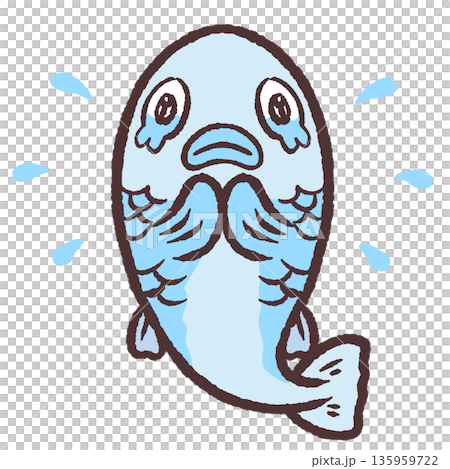 一幅魚含淚祈禱的插圖 135959722