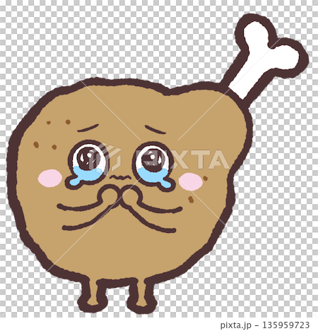 涙を流す肉料理のイラスト 涙を流す肉料理のイラスト 135959723