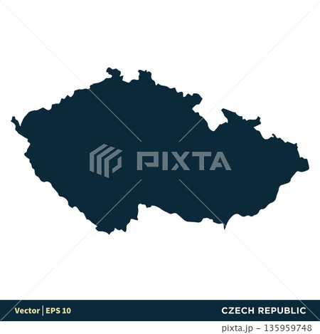 Czech Republic - Europe Countries Map Vector Icon Template Illustration Design. Vector EPS 10. 135959748