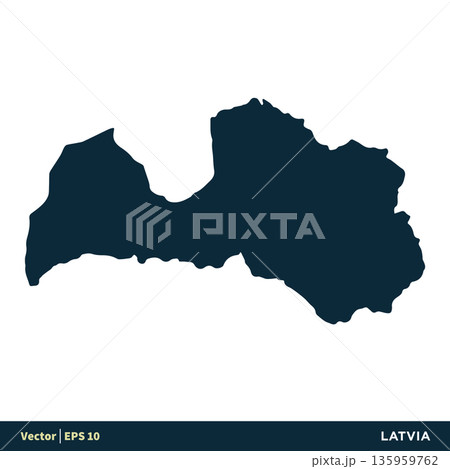 Latvia - Europe Countries Map Vector Icon Template Illustration Design. Vector EPS 10. 135959762