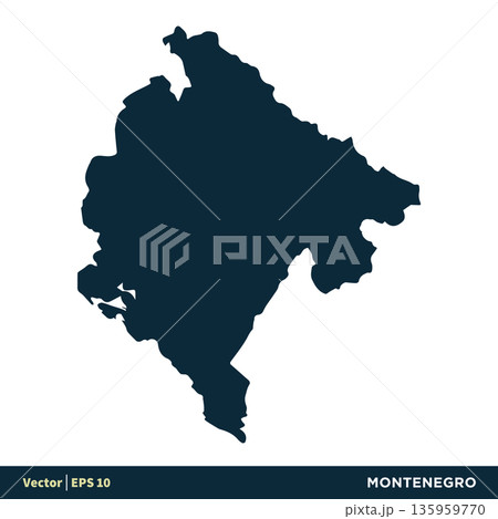 Montenegro - Europe Countries Map Vector Icon Template Illustration Design. Vector EPS 10. Montenegro - Europe Countries Map Vector Icon Template Illustration Design. Vector EPS 10. 135959770