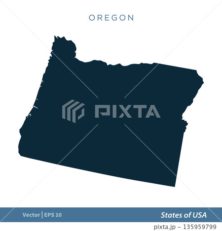 Oregon - States of US Map Icon Vector Template Illustration Design. Vector EPS 10. Oregon - States of US Map Icon Vector Template Illustration Design. Vector EPS 10. 135959799