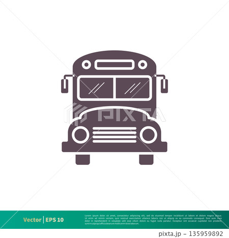 School Bus, Transportation Icon Vector Logo Template Illustration Design. Vector EPS 10. 135959892