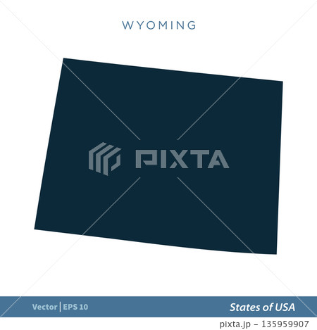 Wyoming - States of US Map Icon Vector Template Illustration Design. Vector EPS 10. Wyoming - States of US Map Icon Vector Template Illustration Design. Vector EPS 10. 135959907