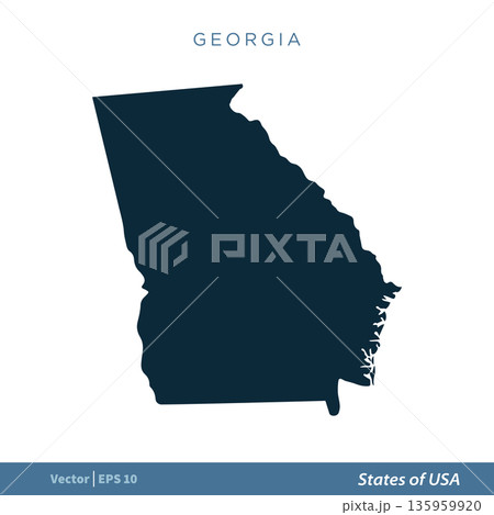 Georgia - States of US Map Icon Vector Template Illustration Design. Vector EPS 10. 135959920