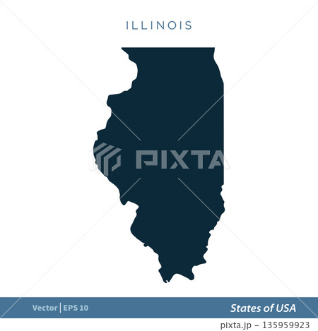 Illinois - States of US Map Icon Vector Template Illustration Design. Vector EPS 10. Illinois - States of US Map Icon Vector Template Illustration Design. Vector EPS 10. 135959923