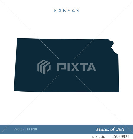 Kansas - States of US Map Icon Vector Template Illustration Design. Vector EPS 10. Kansas - States of US Map Icon Vector Template Illustration Design. Vector EPS 10. 135959926