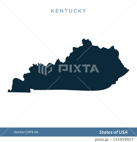 Kentucky - States of US Map Icon Vector Template Illustration Design. Vector EPS 10. Kentucky - States of US Map Icon Vector Template Illustration Design. Vector EPS 10. 135959927