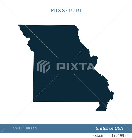 Missouri - States of US Map Icon Vector Template Illustration Design. Vector EPS 10. 135959935