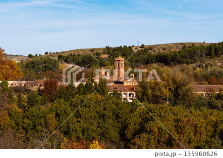 Scenic view of Monasterio de Piedra, a historic monastery in Zaragoza, Spain Scenic view of Monasterio de Piedra, a historic monastery in Zaragoza, Spain 135960826