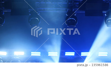 Celling Spotlights Illuminating Concert Stage 135961586