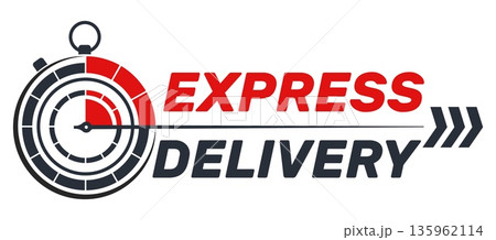Express delivery with stopwatch for advertising...のイラスト素材 [135962114 ...
