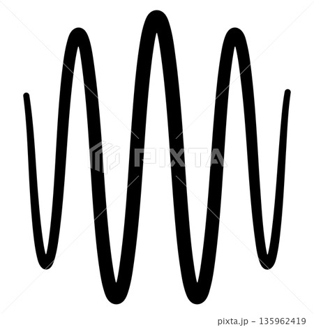 Bold sinusoidal wave form representing periodic signal 135962419