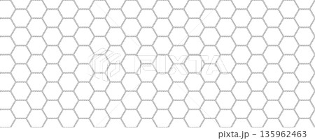 Dashed Seamless Hexagon Honeycomb Line Grid Pattern 135962463